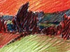 <strong>Landschaftsskizze</strong><span style='color:#999999'>  (1995)</span><br>Buntstift  |  7 x 5 cm